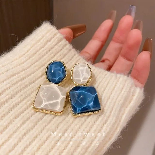 Model 81 Blue & White stone Earrings