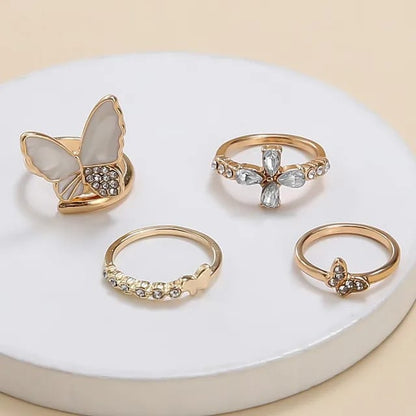 Model 227 Pack of 4 Fancy Butterfly Shape Western Ring